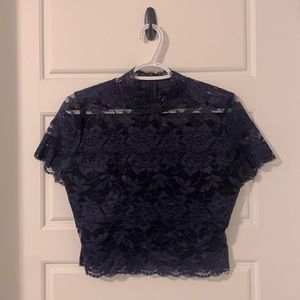 Guess Lace High Neck Top